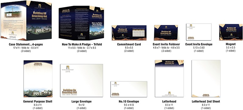 Sample themed church capital campaign materials